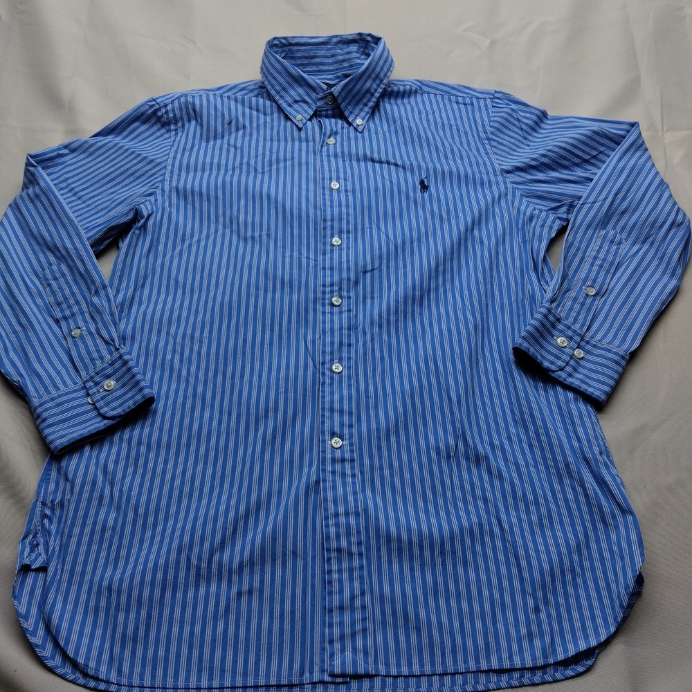 Ralph Lauren Custom Fit Striped Long Sleeve Button Down - 16.5 32/33